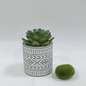 Vente chaude 2026 : Pots à fleurs en ciment gris à motif bohème <span class=keywords><strong>pour</strong></span> la décoration intérieure et extérieure, jardin, balcon - Product Image 3
