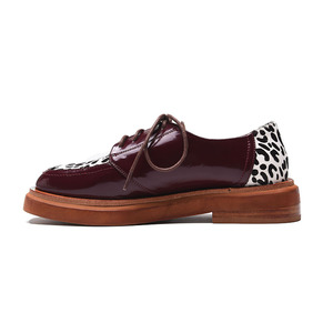 Pas cher Prix Imprimé Léopard <span class=keywords><strong>2020</strong></span> Printemps Nouvelles Filles En Gros Dames Chaussures Plates Oxford Noir Cuir <span class=keywords><strong>Bordeaux</strong></span> Mocassin - Product Image 6