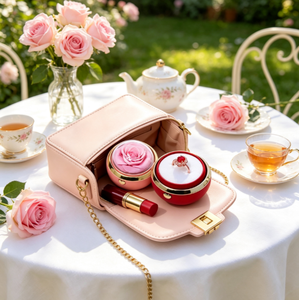 Caja de Almacenamiento de Joyas Redonda de Lujo con Flores Preservadas, Opción en Rosa y Rojo, para Anillos, Collares, Regalos de Aniversario y Propuesta de Matrimonio - Product Image 6