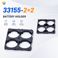 33155 2x2 Braket Penyangga Sel Empat Slot Modular Plastik untuk Paket Baterai LiFePO4 Silinder