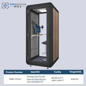 Multifunctional Modern Design Noise Insulation 40db Phone Vocal Booth Soundproof Phonebooth