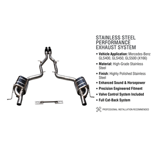 Vortex Worldwide-Store Preferred Stainless Tailpipe Kit For Mercedes-Benz GLS400 GLS450 GLS500 X166 - Product Image 1