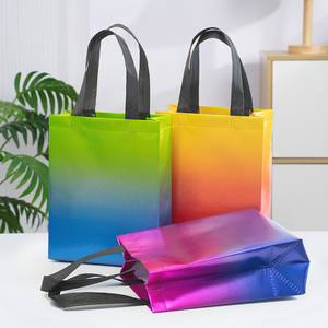 Sac à main pour femme de haute qualité, tissé, durable, avec dégradé de couleurs, sac fourre-tout avec logo imprimé, sac de voyage et de plage pour femme - Product Image 5