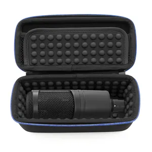 Padded Microphone Case Compatible with Windscreen and Small Cable Accessories Microphone Storage Bag