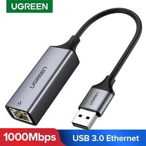 Wholesale Ugreen USB Ethernet Adapter USB 3.0 1000M Network Card zu USB RJ45 Lan für Windows 10 Xiaomi Mi Box 3 Nintend Switch