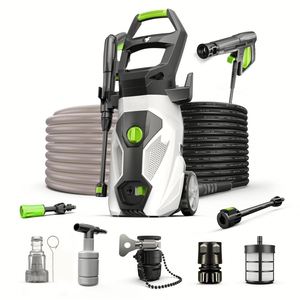 เครื่องฉีดน้ำแรงดันสูง 150 บา<span class=keywords><strong>ร์</strong></span> กำลังไฟฟ้าสูงสุด 2000 <span class=keywords><strong>วั</strong></span>ตต์ ดีไซ<span class=keywords><strong>น์</strong></span>ตั้งตรง ใช้ได้ทั้งบ้านและรถยนต์ แรงดันไฟฟ้า 12V สำหรับทำความสะอาดบ้าน - Product Image 4