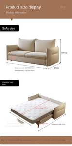 Sofá Cama Extraíble Plegable Divano Letto Sofá Come Bed Sofá Cama Doble Rodante Plegable Moderno con Colchón Grueso para Hotel - Product Image 6