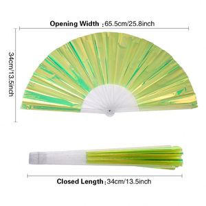 Large Kung Fu Bamboo Fan Retro Customizable Personal Logo Handmade Handheld Rave Fan - Product Image 5