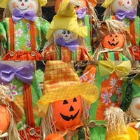 Halloween-Dekorationen: Vogelscheuchen aus Stroh und Stoff – Groß, Mittel, Klein – Niedliche Requisiten für Geisterfest, Bar-Party, Spukhaus, Ländliche Szenerie