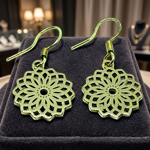 Wholesale Custom Flower Classic Brass Drop <b>Earrings</b> for Women's <b>Fashion</b> Small Dangle Jewelry Anniversary - Product Image 4