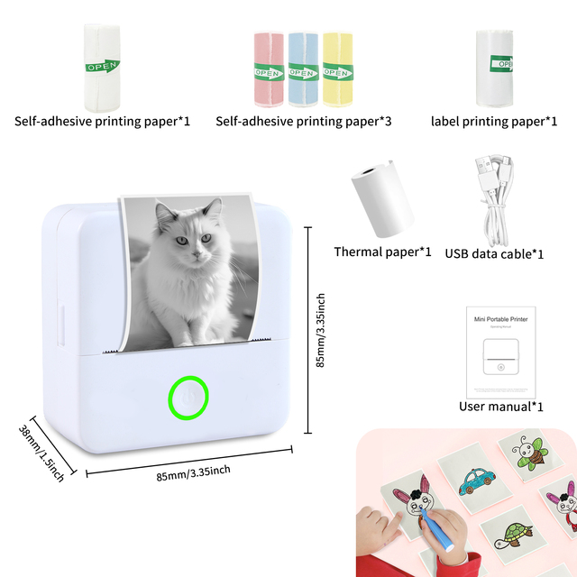 Wireless Business Shipping Mini Portable Thermal Label Sticker Printer X6 Good Quality Portable Thermal Mini Printer