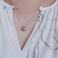 S925 Sterling Silver Natural Edison Pearl Pendant Collier Clavicule pour Femme, Niche, Polyvalent et Internet-Style Tendance