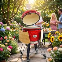 Fourneau Kamado en Céramique 22 Pouces, Vente Chaude, Fabricant, Armoire de Cuisine Extérieure, Barbecue, OEM ODM, Vente en Gros Direct Usine