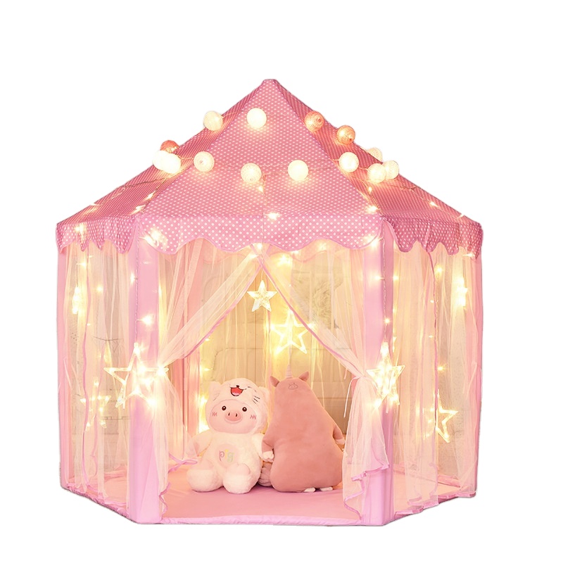 Asweets Wholesale Multiple Colors portable foldable girl castle pop up Kids Play Tent Playhouse pink Princess Castle Tent