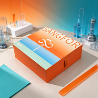 Boîte cadeau d'affaires orange écologique personnalisée, boîte rigide de luxe à double ouverture, fermeture magnétique, impression UV, logo, plateau intérieur, ensemble de cartes