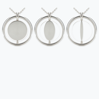 Collier personnalisé en acier inoxydable, collier rotatif rond avec nom ou logo personnalisé, bijoux de mode
