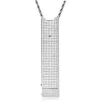 Pendentif briquet hip-hop chrétien plaqué or 18 carats en alliage de cuivre avec zircon, collier et pendentif pour homme