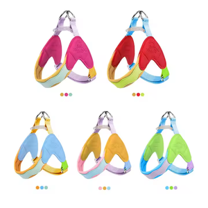 Nouveau harnais de poitrine <span class=keywords><strong>pour</strong></span> <span class=keywords><strong>chien</strong></span> personnalisé en gros, <span class=keywords><strong>selle</strong></span> de <span class=keywords><strong>chien</strong></span> colorée, laisse de <span class=keywords><strong>chien</strong></span> respirante <span class=keywords><strong>pour</strong></span> petit <span class=keywords><strong>chien</strong></span> - Product Image 1