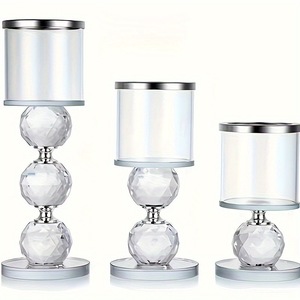 European Style Crystal <strong>Candle</strong> <strong>Holders</strong> Simple Romantic Glass Decorations <strong>Windproof</strong> Features Tall <strong>Candle</strong> Cups Lanterns - Product Image 2