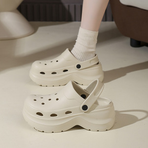 Zuecos Blancos de Plataforma para Mujer, Tacón de 3 cm, Transpirables, de EVA, Antideslizantes, con Punta Cerrada, para Exteriores - Product Image 4
