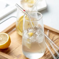 Pailles en verre borosilicate réutilisables et écologiques personnalisables nouvel accessoire pour verres avec logo personnalisé ensemble de verres à boire