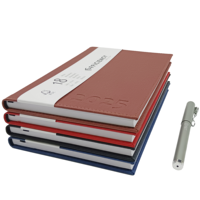 Carnet de notes organisateur A5 personnalisé avec logo, couverture rigide en cuir, reliure cousue et papier Moleskine