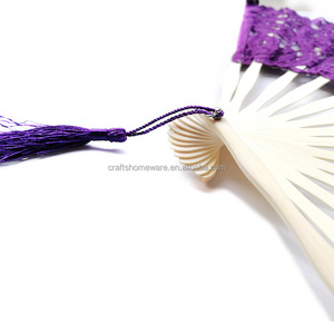 婚礼装饰舞蹈派对纯棉黑色蕾丝折叠手持扇子刺绣新娘手扇竹五线谱 - Product Image 5