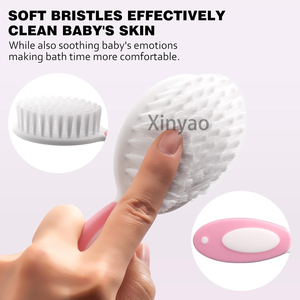 Brosse à cheveux à poils souples avec logo personnalisé Brosse à cheveux durable sans BPA pour bébés nouveau-nés tout-petits Berceau Cap bébé Registre cadeau - Product Image 3