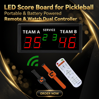 Papan Skor Digital Elektronik GANXIN untuk Olahraga Pickleball Indoor, Latihan, Pertandingan Klub, Sekolah, Komunitas, dan Pertandingan Lapangan