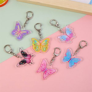 Custom Color Anime Butterfly PVC Keychain Girl Schoolbag Earphone Cover Pendant Cartoon <b>Key</b> <b>Ring</b> Accessories Decoration - Product Image 1