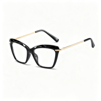 Lunettes anti-lumière bleue rétro SM2500, monture PC unisexe avec accents métalliques dorés