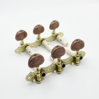 Mécaniques de guitare classique en agate demi-rondes dorées en forme de taille, 3R3L, à colonne sculptée, accessoires de guitare