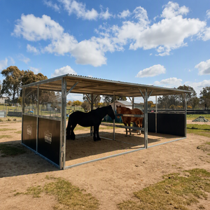 Box per Cavalli Moderno in Pannelli PE Facili da Pulire, Stalla Equestre Verniciata <span class=keywords><strong>a</strong></span> Polvere, Alloggio per Cavalli per Ranch - Product Image 4