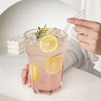 Großvolumiger, Verstärkter Kreativer Glasbecher für Kaltgetränke, Stiellos und Deckellos, Perfekt für Früchtetee im Sommer