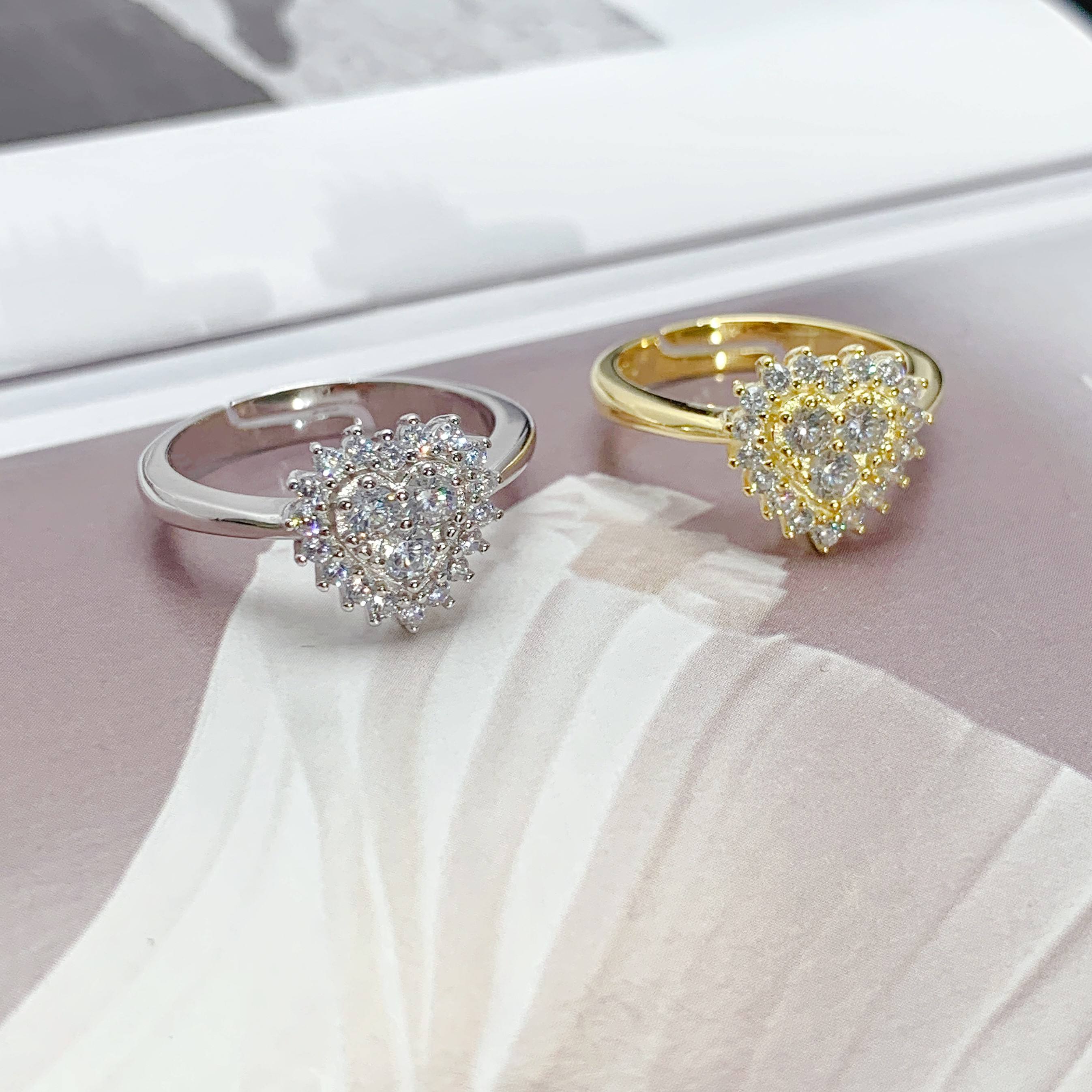 Wedding Ring 925 Sterling Silver Delicate Diamond Engagement Ring for Women  Ladies Anniversary