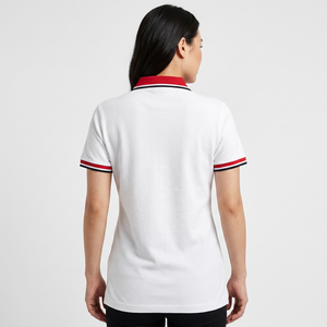 Polo 100% coton à manches courtes, couleur blanche unie, style décontracté, polo de qualité supérieure, vêtement décontracté, t-shirt à col. - Product Image 2