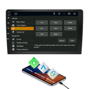 Lecteur MP5 CarPlay 9 pouces, autoradio Linux avec microphone intégré et prise en charge du GPS, écran tactile Android Auto - Product Image 3