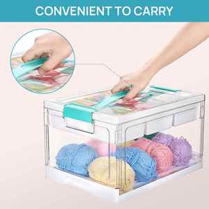 Organisateur de loisirs créatifs en plastique transparent de 20 QT avec plateaux et séparateurs amovibles, boîte de rangement pour cartes d'accessoires de jeux de société, 1 paquet - Product Image 2