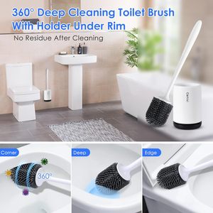 Brosse de toilette écologique 2023 sans angles morts, ensemble de brosses de nettoyage de cuisine à long manche avec support - Product Image 3