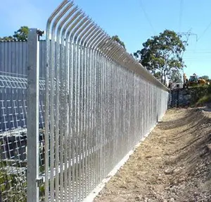 Vendita calda di sicurezza in acciaio curvo top palizzata recinzione in acciaio inossidabile zincato a caldo palizzata europea recinzione per la vendita