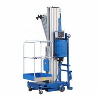 Plateforme élévatrice hydraulique portable en aluminium à mât unique avec système de sécurité à quatre vérins interverrouillables