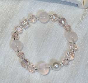 <span class=keywords><strong>Bracelet</strong></span> Aurora en cristal de rose naturel de Madagascar inspiré de l'eau pétillante de pêche, bijoux de luxe haut de gamme pour femmes - Product Image 1