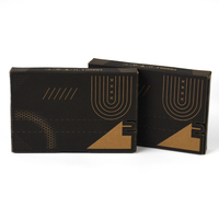 Boîte d'expédition en carton noir rigide personnalisée avec logo imprimé pour cartes de visite et cartes postales