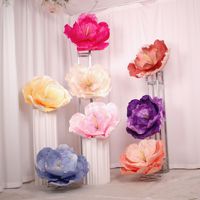 Grande fleur en papier colorée réaliste faite à la main, artificielle et moderne, pour la décoration de mariages, de Noël et de fêtes, sans entretien, géante pour mur.