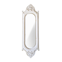 Miroir mural en bois rustique grand format, écologique, encadré, épaisseur 5,0 mm, blanc antique vieilli, décoration intérieure ART NEST Europe