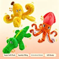 Nouveau produit haut de gamme : Grande peluche pieuvre à huit tentacules, calmar, pieuvre-encrasseuse, crocodile, coussin animal doux et mignon, cadeau pour enfants