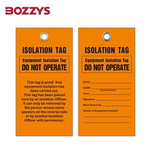 Étiquettes de verrouillage de sécurité en plastique PVC pour électricien BOZZYS avec porte de blocage en-tête de danger pour le service électrique - Product Image 3