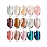 Vernis à ongles gel œil de chat rouge foncé scintillant holographique magnétique effet arc-en-ciel semi-permanent avec aimant, à retirer par trempage UV - En promotion