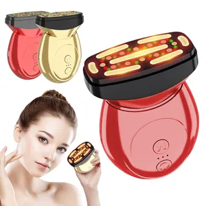 wrinkle remover red light therapy microcurrent face massager ems led photon therapy 3 in 1 neck and face lifting massager