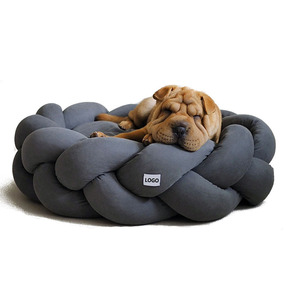 Nueva Cama Tejida a Mano para Perros y Gatos, Lavable a Máquina, Redonda, Universal, de Alta Gama, sin Relleno - Product Image 1